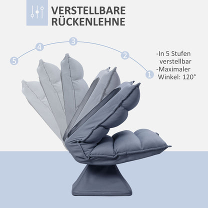 Draaistoel – Bureaustoel – Draaifauteuil – Eetkamerstoel – Stoel – Verstelbare Rugleuning – Kunstleer Met Stalen Frame – 62x70x95 cm – Grijs