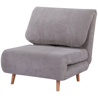 2-in-1 Slaapbank – Slaapbank Bed – Bedbank – Sleeperbank – Lichtgrijs – Verstelbare Vouwmatras – Chaise Lounge Met Corduroy Bekleding