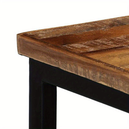 Wall Table Made of Solid Recycled Teak Wood, Measuring 90X30X76 Cm, Standing Shelf
