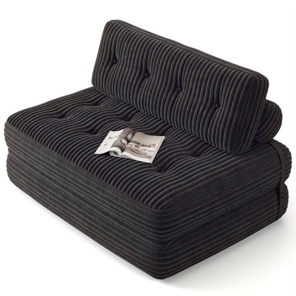 Slaapbank – Bedbank – Logeerbed – Uitklapbank – Sofa – Modern Design – Corduroy Bekleding – Zonder Montage – Diepgrijs