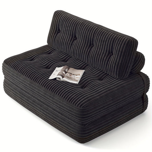 Slaapbank – Bedbank – Logeerbed – Uitklapbank – Sofa – Modern Design – Corduroy Bekleding – Zonder Montage – Diepgrijs