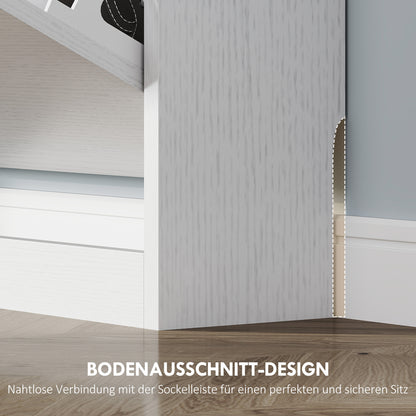 Schoenenkast – Schoenenkast – Schoenenrek – Schoenopberger – Schoenmeubel – 3 Uittrekbare Lades – Slank Wit Design 80x17x108 cm
