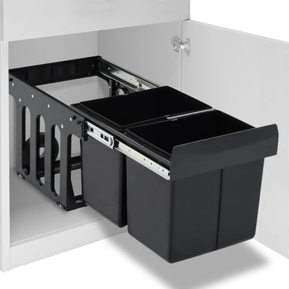 Onderkast Organizer – Afvalbak – Prullenbak – Afvalemmer – Keukenopberger – RVS 36 Liter – Soft-Close Dual Compartiment