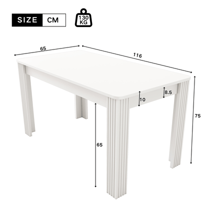 Dining Table, Contemporary Dining Table, Sturdy Dining Table, Table with Four Legs, Oak Wood Table, Rectangular Dining Table, Coffee Leisure Table, Modern Simple Dining Table, White[OLD SKU:WF312300AAW]