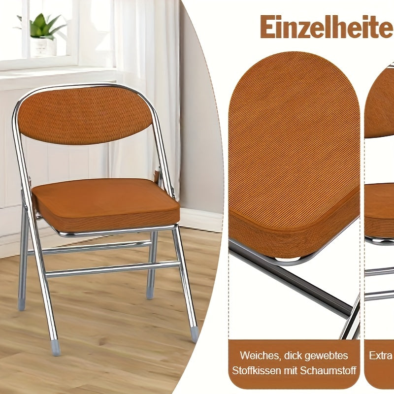 1pc Corduroy Dining Chair, Brown Comfortable Conference Chair, Modern Living Room Chair, Split Back, Metal Frame, Office Computer Chair, Load-bearing 150kg, Conference Seating, Home Dining Chair, Split Back Design, Corduroy U