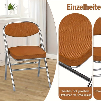 1pc Corduroy Dining Chair, Brown Comfortable Conference Chair, Modern Living Room Chair, Split Back, Metal Frame, Office Computer Chair, Load-bearing 150kg, Conference Seating, Home Dining Chair, Split Back Design, Corduroy U