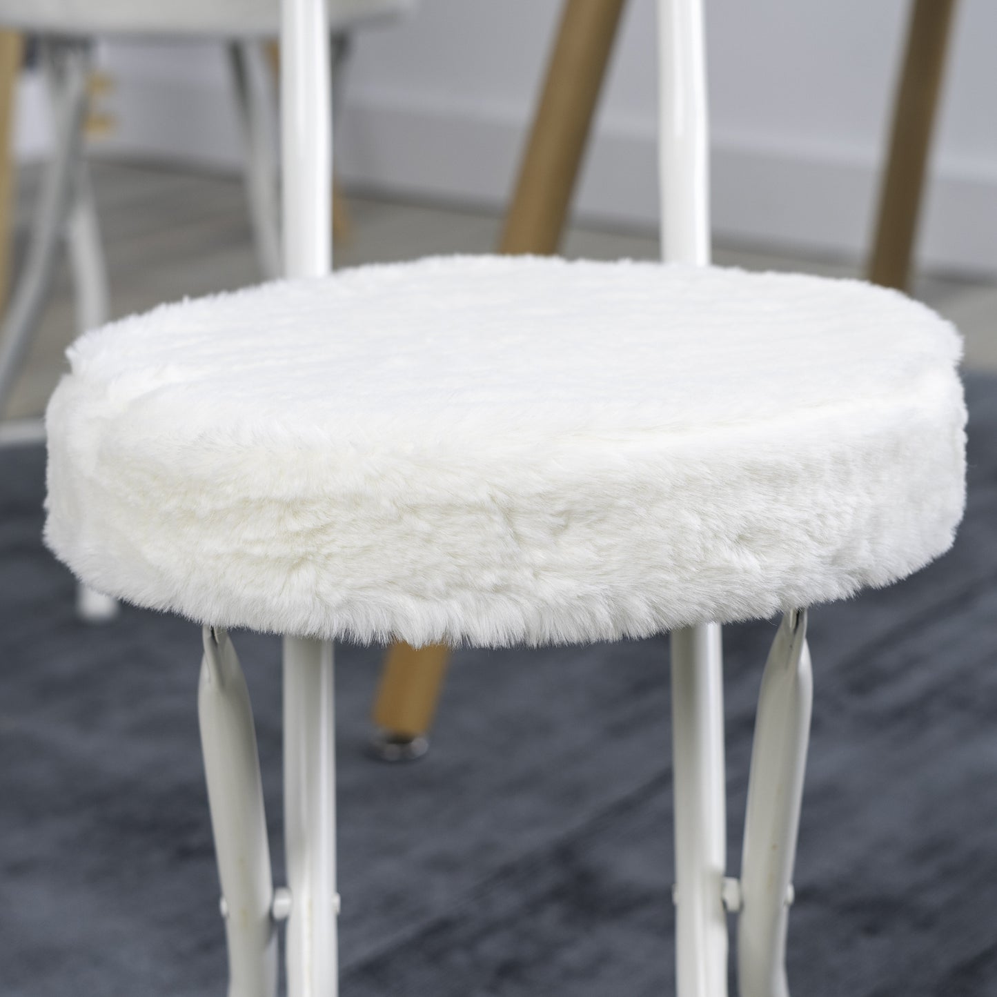 Vouwstoel – Opklapbare Stoel – Klapstoel – Eetkamerstoel – Witte Stoel – Set Van 4 – Kunstleren Zitting – Hoog Zitvlak 49 Cm