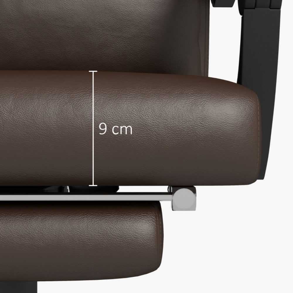 Bureaustoel – Bureaustoelen – Kantoorstoel – Bureauzetel – Ergonomische Stoel – Verstelbaar – Met Voetensteun – Met Metaalframe – Koffiebruin – Comfortabel Ergonomisch Design