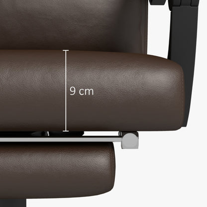 Bureaustoel – Bureaustoelen – Kantoorstoel – Bureauzetel – Ergonomische Stoel – Verstelbaar – Met Voetensteun – Met Metaalframe – Koffiebruin – Comfortabel Ergonomisch Design