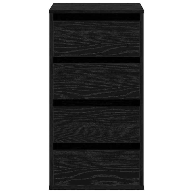 Modern Minimalist Black Oak Wood Storage Cabinet with Lockable Drawers - 40x41x76cm Heavy-Duty Floor-Standing Organizer, Multi-Drawer Chest for Bedroom, Living Room & Office, Easy Assembly, Space-Saving Design, Durable Wood C