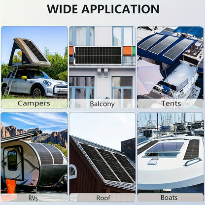 Flexibel Zonnepaneel – Zonnecel Paneel – Zonne-energie Paneel – Solar Panel Set – Camping Zonnepaneel – 2x100W Monokristallijn – Lichtgewicht En Weerbestendig