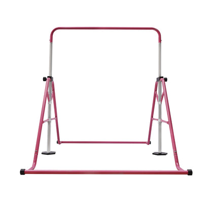 Turnstok – Gymnastiek Bar – Klimrek – Fitness Bar – Turnrek – Verstelbaar 115-155 cm – Stevig Stalen Frame Rosa