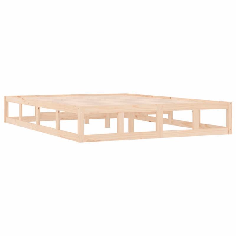 Modern Minimalist Bed Frame Queen Size (140x200cm) - Heavy-Duty Hardwood Construction, Easy Assembly, Sturdy Wooden Slats, Tool-Free Setup for Contemporary Bedrooms - Ideal for Guest Rooms & Master Suites, Simple Design Bed