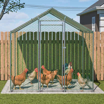 Kippenhok – Kippenren – Buitenren – Dierenren – Pluimveeverblijf – 2x2 Meter – Gegalvaniseerd Stalen Frame – Waterdichte PE Hoes