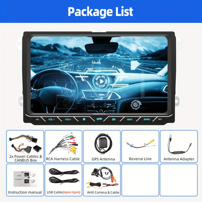Autoradio Volkswagen – Multimedia Systeem – Car Stereo – Navigatie Systeem – Auto Radio – 9 Inch HD Touchscreen – Dual Wireless CarPlay & GPS Navigatie – Met Camera Variant