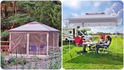 Partytent – Paviljoen – Tuintent – Feesttent – Vouwtent – 3,3x3,3m – Waterafstotend Oxford Doek – 4 Muskietennetten Met Ritsen – UPF 50+ UV Bescherming