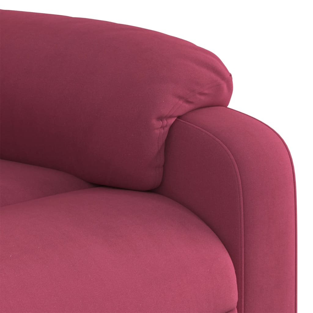 Relaxstoel – Fauteuil – Lounge Stoel – Zitstoel – Manueel Verstelbaar – Wine Red – Fluweelachtige Bekleding – Maximaal 135 Graden Kantelbaar