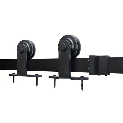 Schuifdeursysteem – Schuifdeurset – Deurbeslag – Schuifrail – Vloergeleider – Carbonstaal – 183 cm Rail – Max. 100 kg Draagvermogen