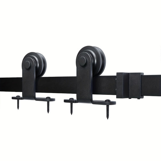 Schuifdeursysteem – Schuifdeurset – Deurbeslag – Schuifrail – Vloergeleider – Carbonstaal – 183 cm Rail – Max. 100 kg Draagvermogen