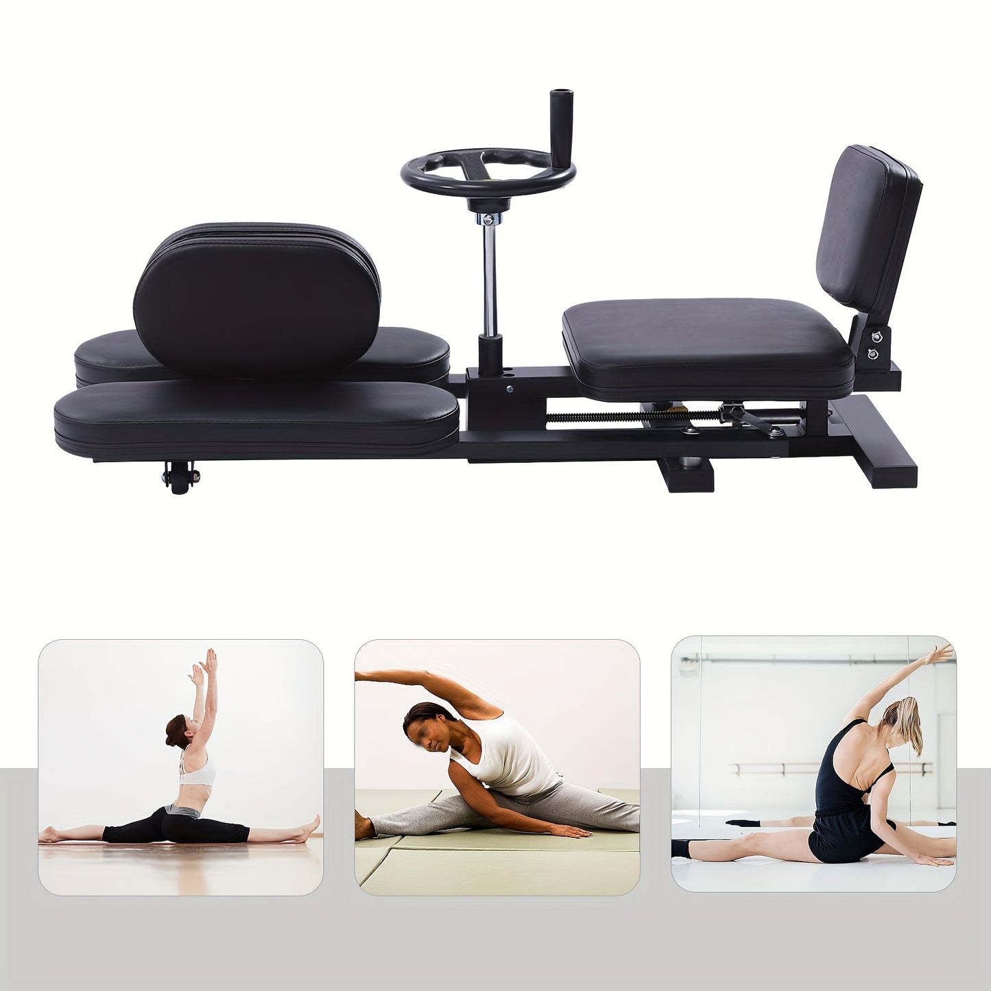 Beenstretcher – Spierverbeteraar – Stretchapparaat – Flexibiliteitstrainer – Splittrainer – Zwart – Staalconstructie – Verstelbare Spreiding tot 180°