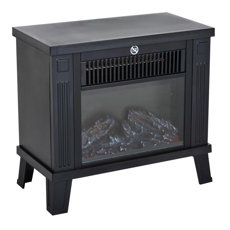 Elektrische Haard – Sfeerhaard – Open Haard – Kachel – Elektrische Kachel – Realistisch Vlameffect – 600W/1200W Verwarming – Compact Zwart Metaal Met Glazen Deur – Veilig En Energiezuinig – 34x17x31 cm