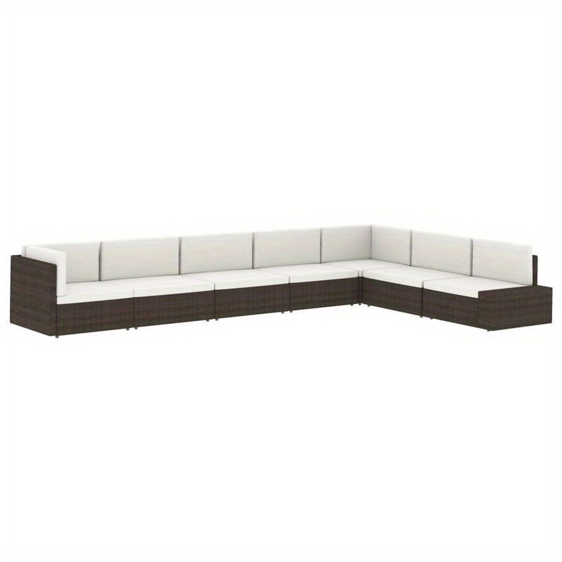 Loungebank Buiten – Loungeset Tuinbank – Buitenbank Modulaire Sofa – Allweather Bank Grijs – Weerbestendig Gevlochten Kunststof – Comfortabele Kussens Afneembaar