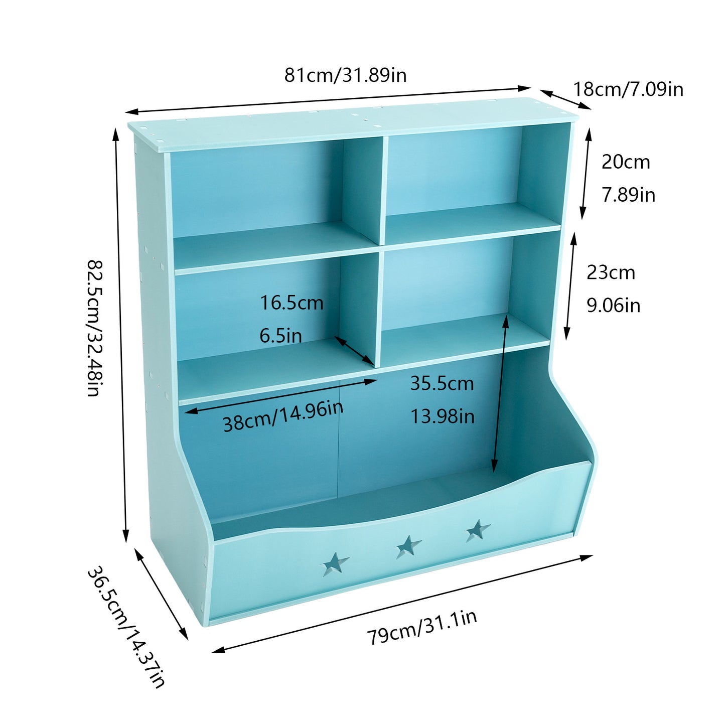 Boekenkast – Boekenrek – Opbergkast – Wandplank – Tijdschriftenrek – 3-laags – Lichtblauw – Duurzaam Kunststof – 30 Kg Draagkracht Per Plank