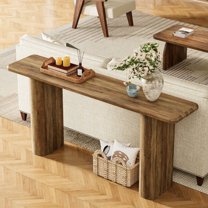 Sidetable – Wandtafel – Haltafel – Consoletafel – Dressoir – Extra Lang 160 cm – Stevig Geperst Hout – Ruimtebesparend Smal Ontwerp
