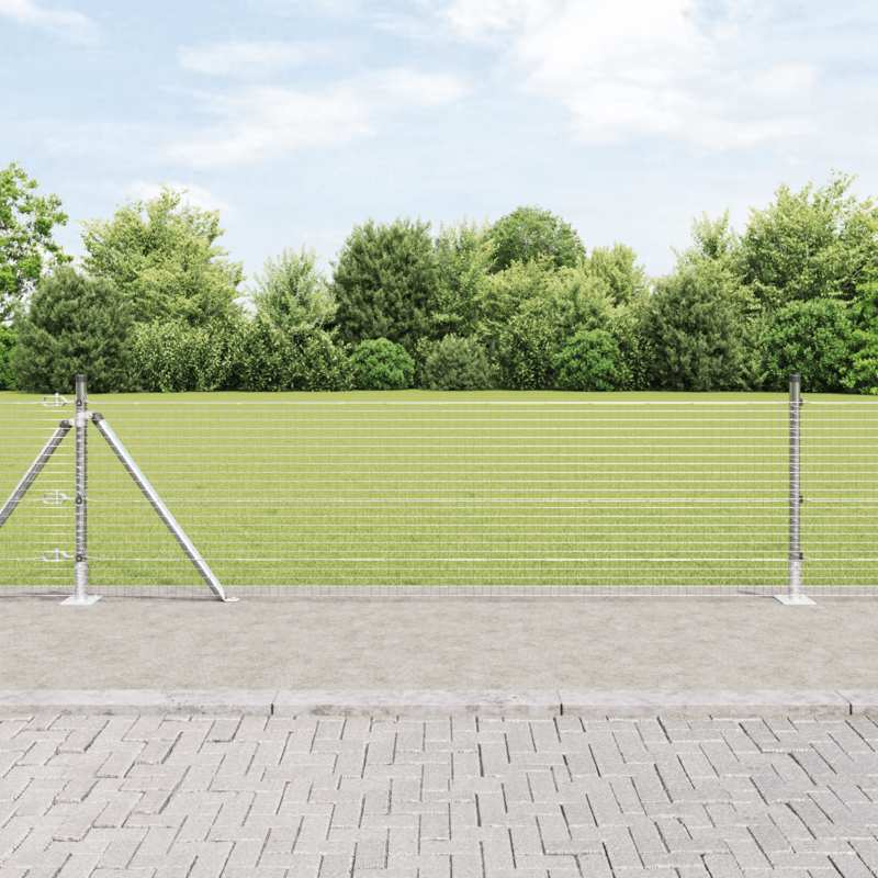 Solid Fence with post Silvery 0.6 x 25m steel,  Durable Barrier, Heavyduty Build, Decorative Barrier, Steel Gate, Homeowners