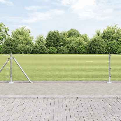 Solid Fence with post Silvery 0.6 x 25m steel,  Durable Barrier, Heavyduty Build, Decorative Barrier, Steel Gate, Homeowners