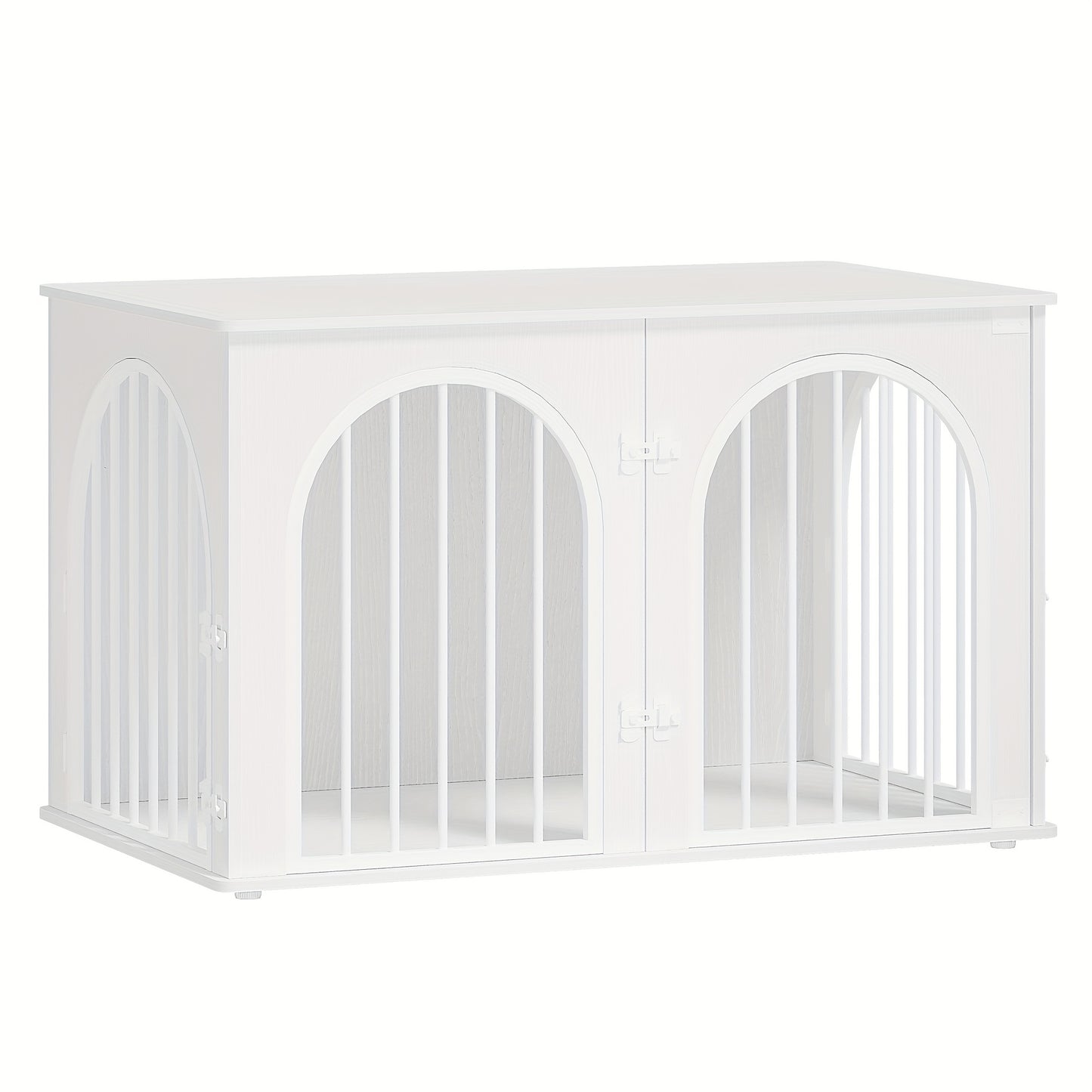 Hondenbench – Hondenkooi – Hondenhok – Hondenkuil – Huisdierbench – Zwart-Gouden Kleur – Stevige Stalen Constructie – Drie Deuren Met Zijtafel