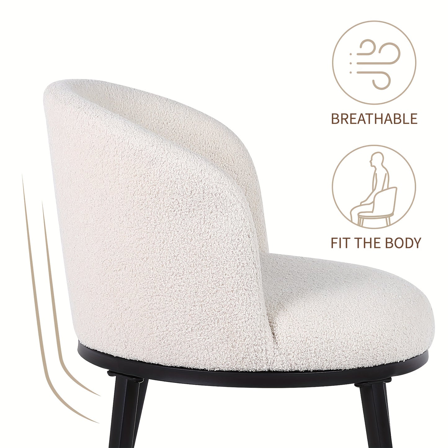 Eetkamerstoelen – Dining Stoelen – Keukenstoelen – Woonkamerstoelen – Café Stoelen – Set van 2 – Ergonomisch Armlos Design – Velvet Bekleding Met Metalen Frame