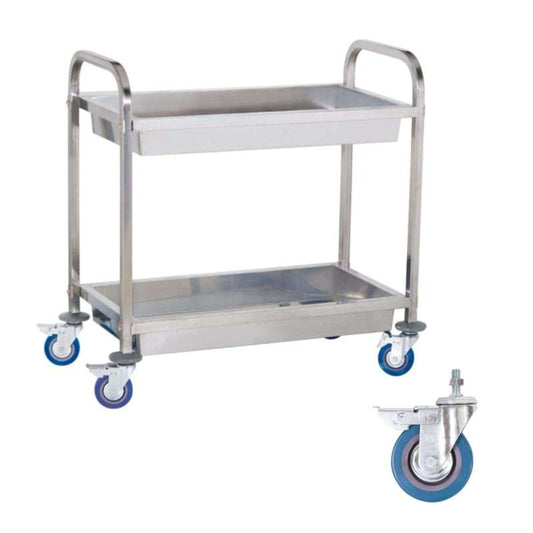 Steel Waiter'S Cart with 2 Deep Shelves