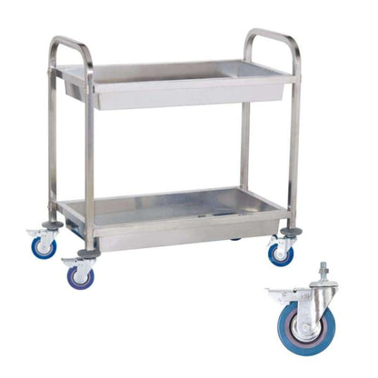 Steel Waiter'S Cart with 2 Deep Shelves