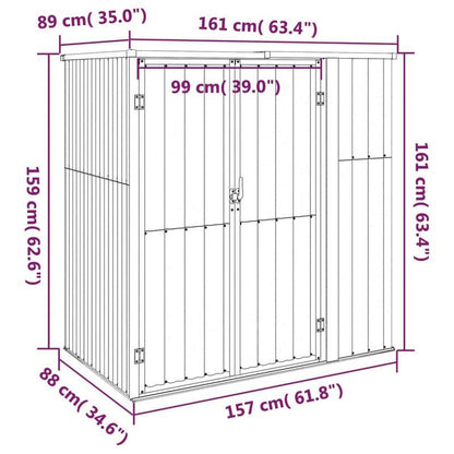 Tuinhuisje – Tuinschuur – Berging – Tuinberging – Tuinopslag – Metaal – Grijs – Weerbestendig – 161x89x161 cm – Stevig en Ruim
