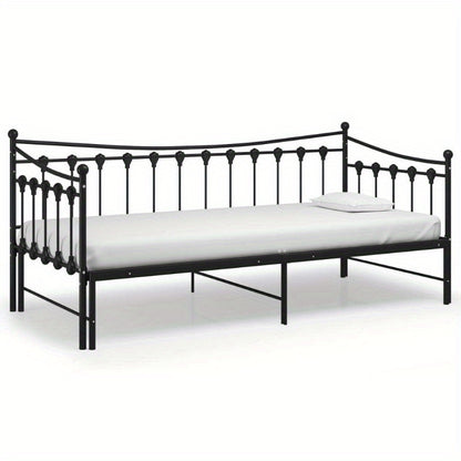 Bedbankframe – Uittrekbare Sofa – Slaapbank Frame – Bedframe Metaal – Logeerbed Frame Zwart – Ruimtebesparend – 90x200 cm