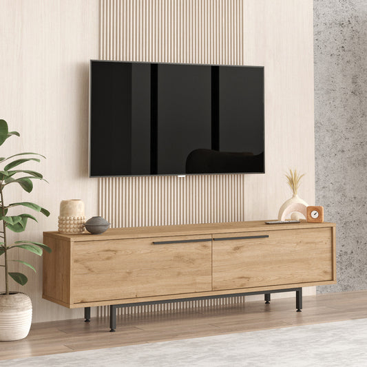 Kast – Opbergkast – Dressoir – TV Meubel – Kledingkast – 2 Deuren – Eikenhout Spaanplaat – 160x36x45 cm