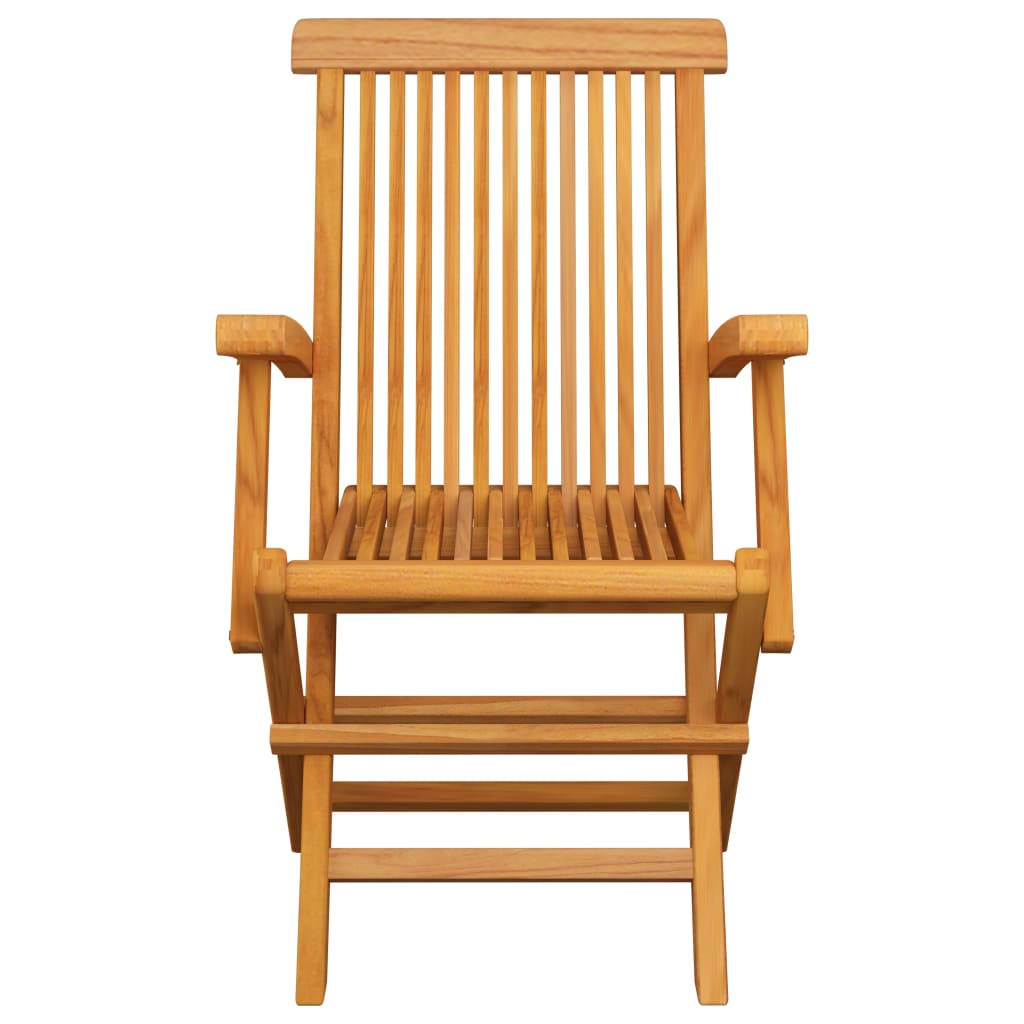 Teak Houten Tuinset – Tuinmeubelset – Buitenmeubilair – Eettafel Set – Terrasmeubilair – Inklapbare Stoelen Met Armleuning – Weerbestendig Massief Teak – Afm. 160x80x75 cm