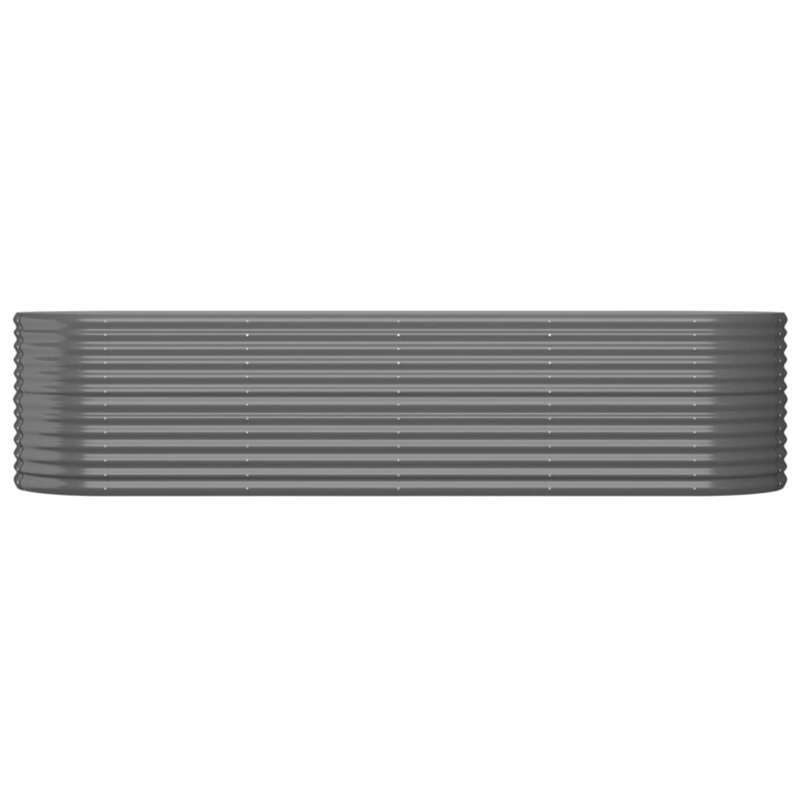 Bloembak – Plantenbak – Plantenrek – Bloempot – Tuinbak – Stevig – Gepoedercoat Staal 296x80x68 cm Grijs