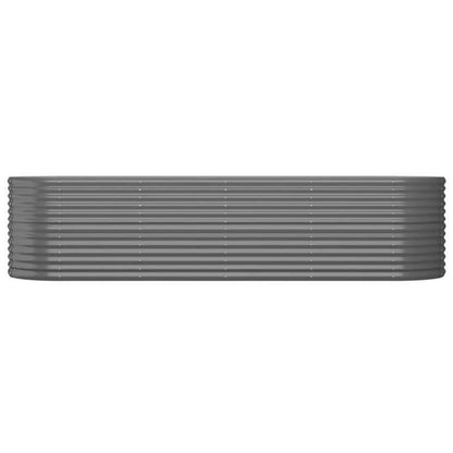 Bloembak – Plantenbak – Plantenrek – Bloempot – Tuinbak – Stevig – Gepoedercoat Staal 296x80x68 cm Grijs