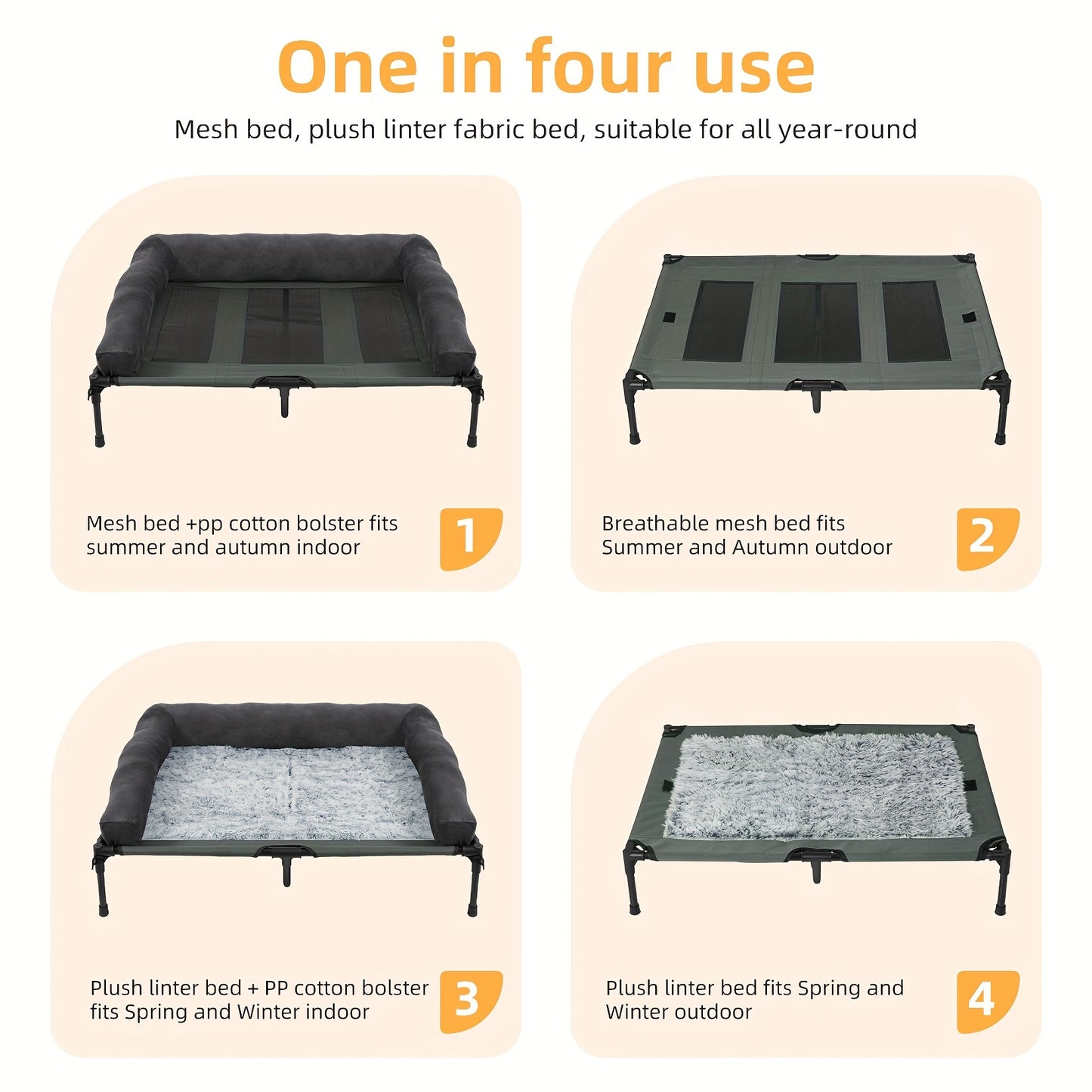 Verhoogd Hondenbed – Hondenkussen – Hondenmat – Huisdier Lounger – Buiten Bed – 2XL – Ademend Mesh – Afneembare Pluche Bolster