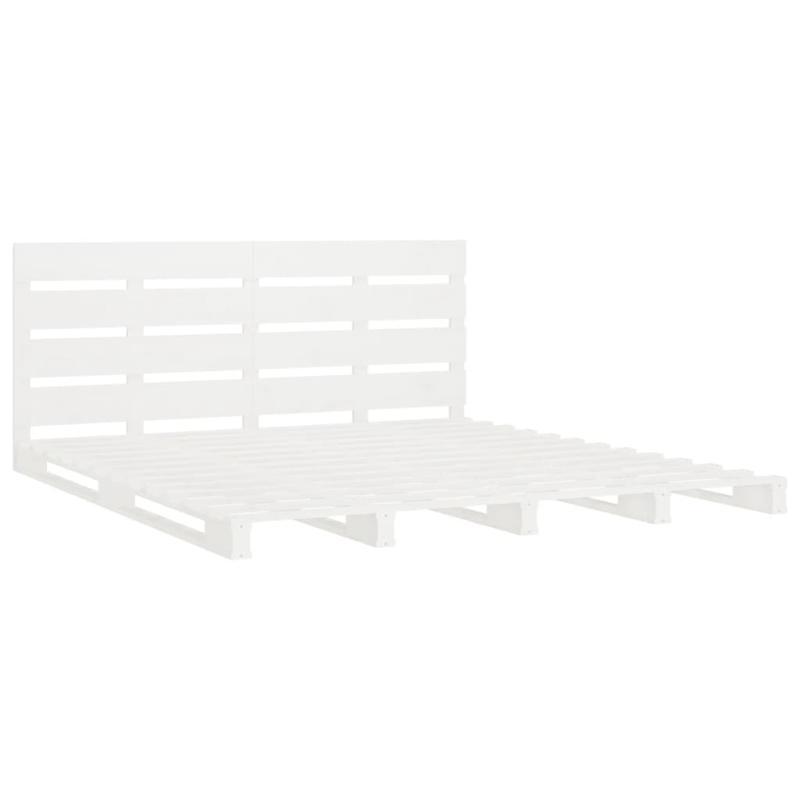Bedframe – Ledikant – Slaapkamerset – Houten Bed – Grenen Bed – Massief Grenenhout – Wit – 180x200 cm – Stevig & Duurzaam