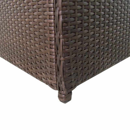 Opbergbox Tuin – Tuinkussenbox – Tuinkist – Buitenopslag – Opbergkast – Weerbestendig Geweven Resin – Gaslift Deksel – Groot Rechthoekig Design 120x50x60 cm – Robuuste Standaard & Natuurlijke Bruine Kleur