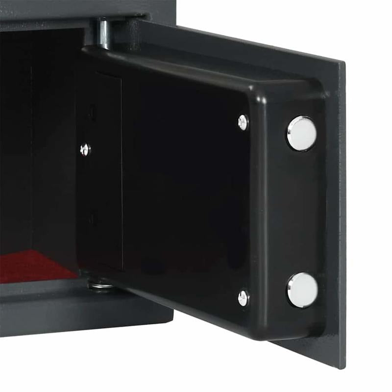 Kluis – Veiligheidskast – Geldkist – Bewaarbox – Safe – Donkergrijs Stalen Beveiligingskluis – Compact 20x31 cm – Stevig Anti-Inbraakslot