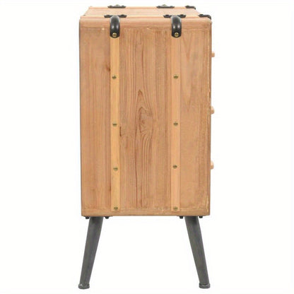 Ladekast – Opbergkast – Dressoir – Ladenkast – Kast Bruin – Massief Vurenhout – Compacte Afmetingen 91x35x73 cm