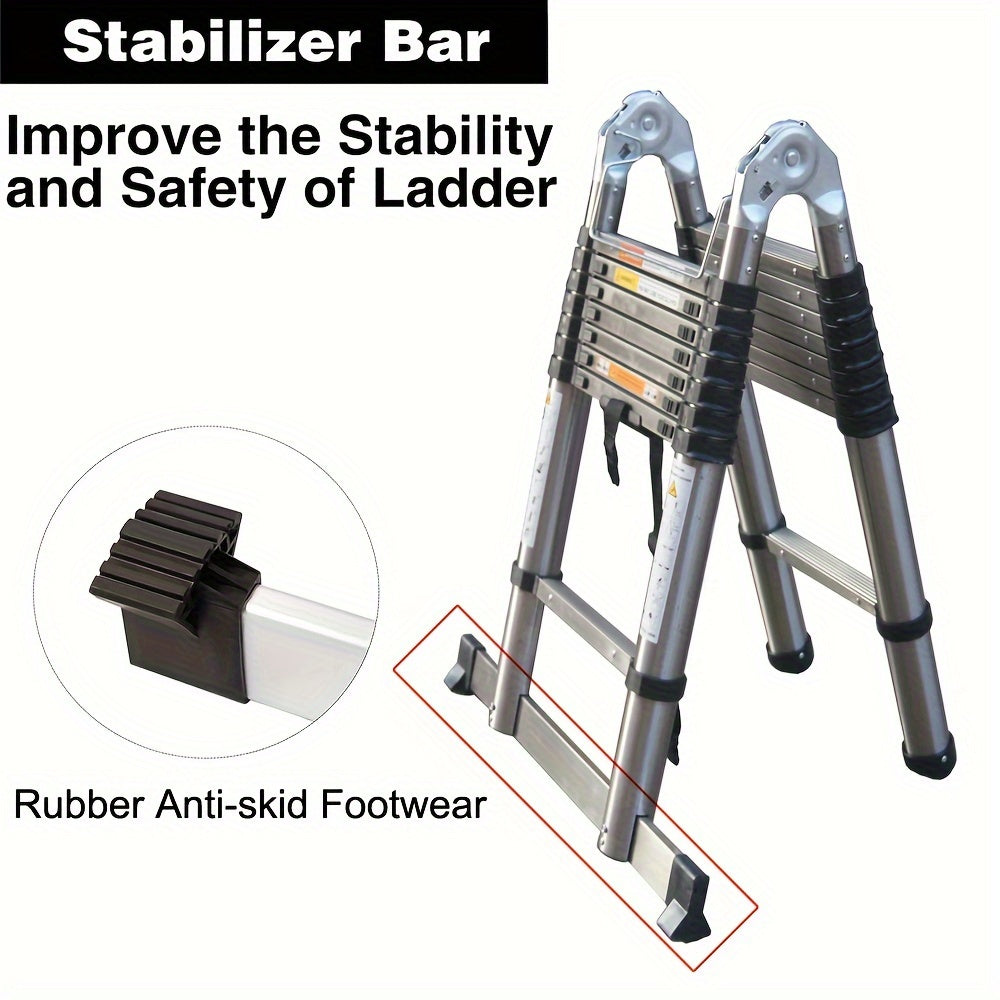 Uitklapladder – Vouwladder – Uitschuifladder – Telescopische Ladder – Trapladder – 5 Meter – Roestvrij Staal – Antislip Veiligheid