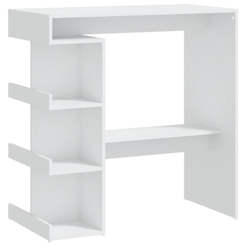 Witte Houten Bar – Bartafel – Barmeubel – Drinktafel – Tafelbar – Hardhouten Constructie – Inclusief Opbergrek