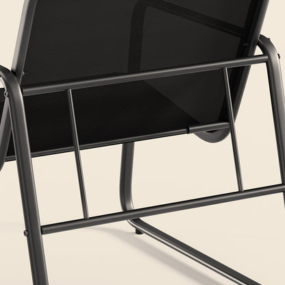 Tuinstoelset – Tuinstoelen – Balkonstoelen – Terrasstoelen – Tuinmeubelen – Snel Droogend Teslin – Duurzaam Metalen Frame Met Glazen Tafelblad
