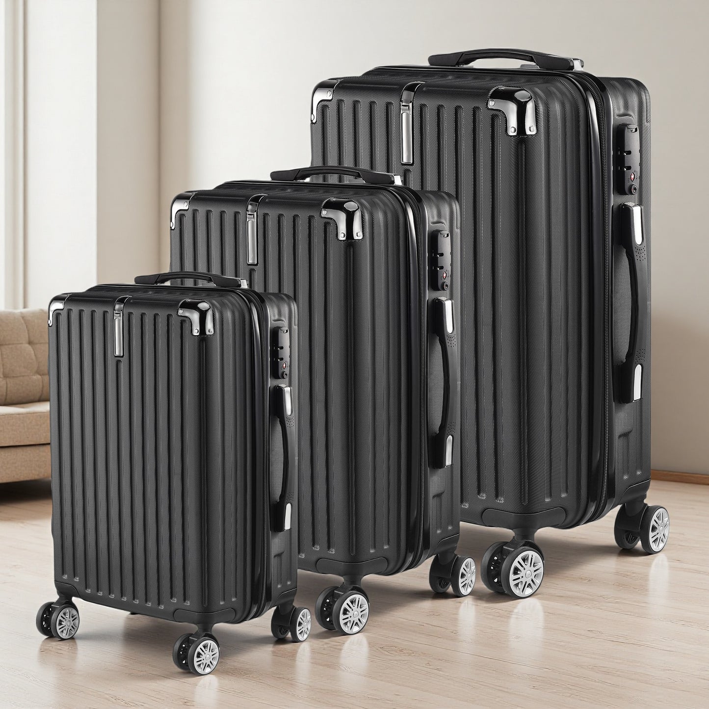 Koffer Set – Harde Koffer – Reiskoffer – Trolley – Bagage – 3 Delig – ABS Rigid Materiaal – 4 Zwenkwielen & Combinatieslot – 20/24/28 Inch