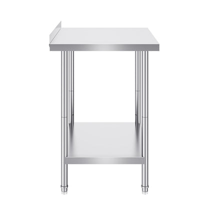 Werktafel RVS – RVS Werkblad – Inox Tafel – Roestvrijstalen Werkbank – Keukentafel – Verstelbare Legplanken – 61x76x91 cm – 201 RVS 0,8 mm